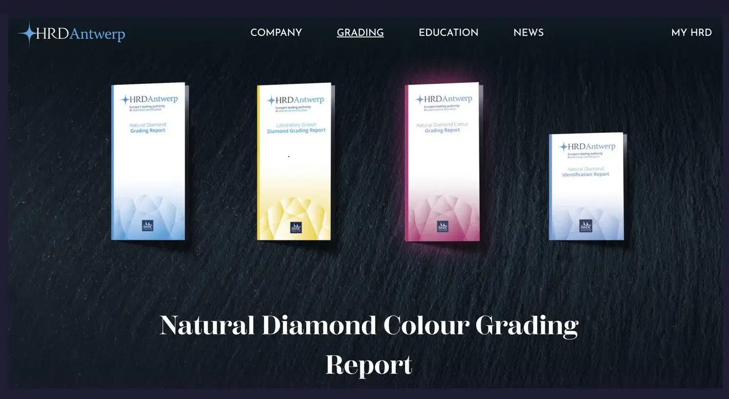 Hrd diamond certificate report sales