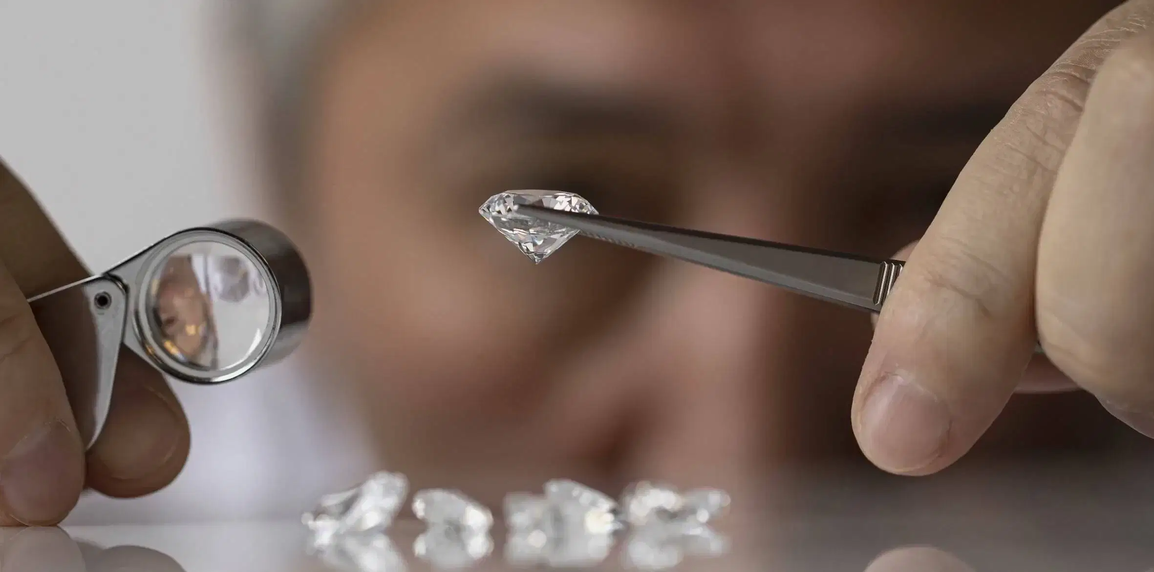 Checking Diamond with Loupe