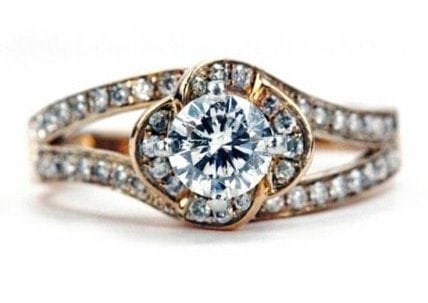 Swirl Rose Gold Engagement Ring