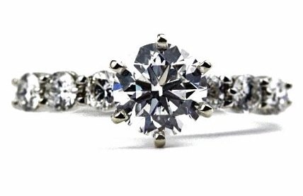 Floating Diamond Engagement Ring